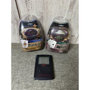 Tiger Handheld Electronic Game BlackJack Poker Slots Mini Casino Games Lot of 3